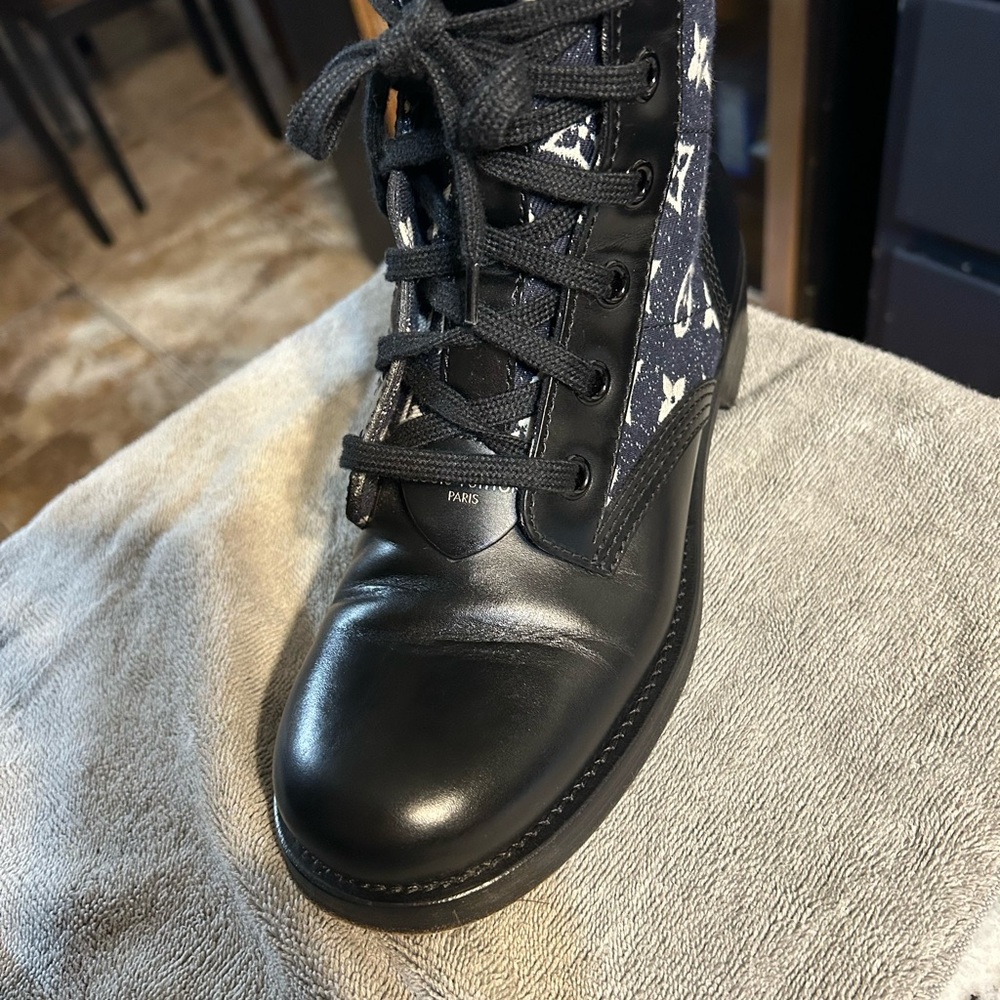Louis Vuitton Blue  and Black Ranger Combat Boots - Picture 11 of 14